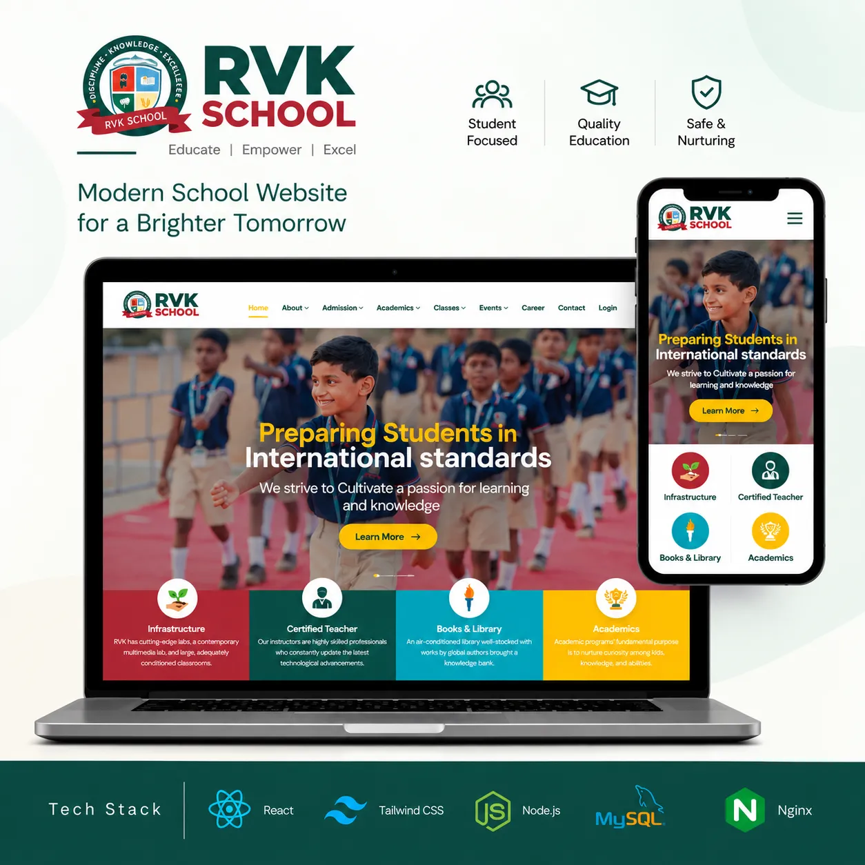 Riti Vikash Vidhyalaya school website homepage