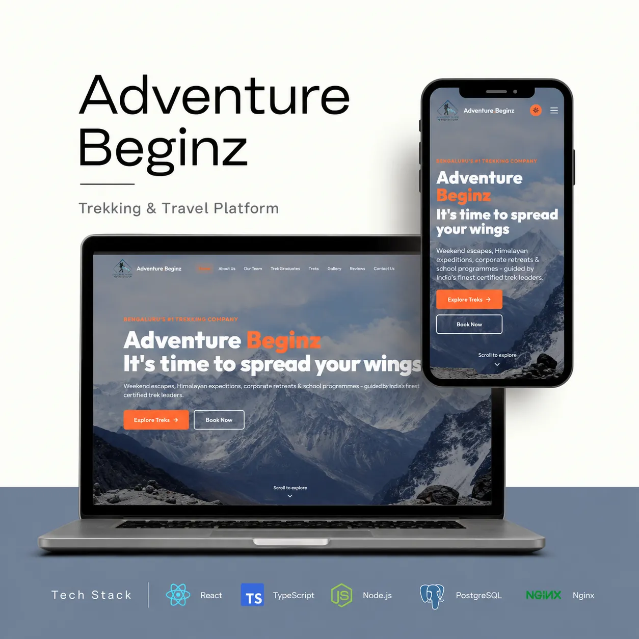 Trek Management Platform booking interface for Adventure Beginz